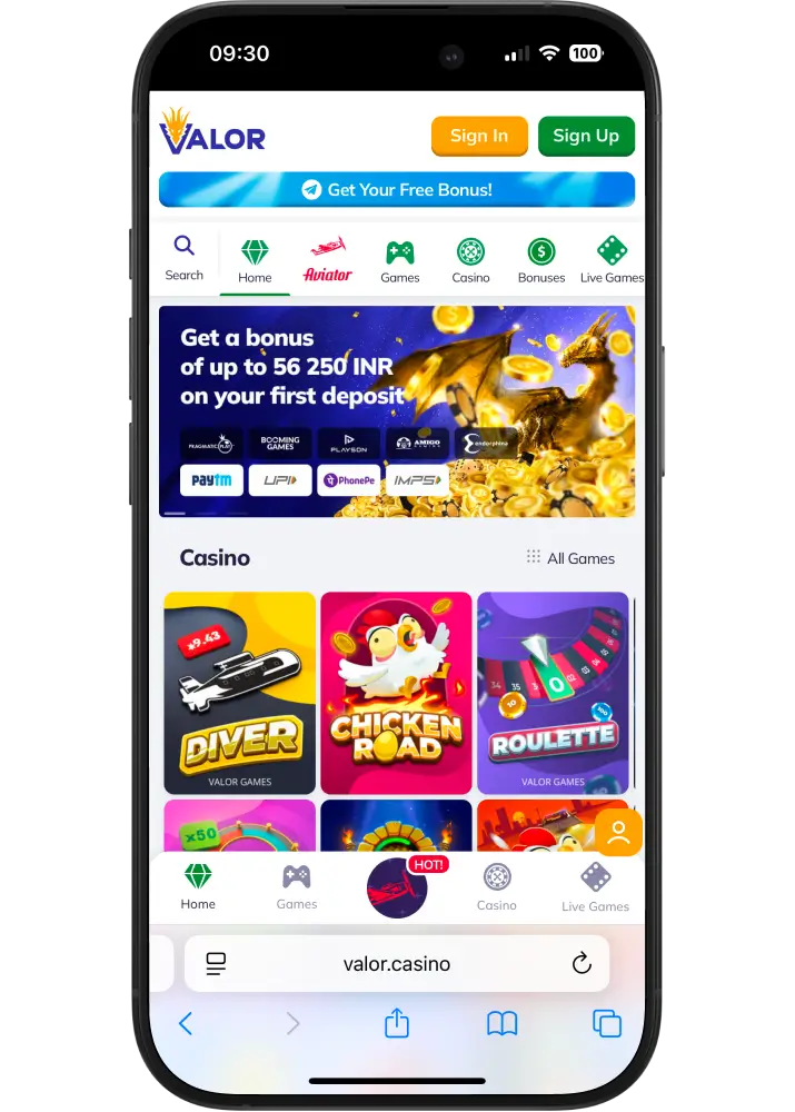 Muat turun aplikasi kasino Valor bet