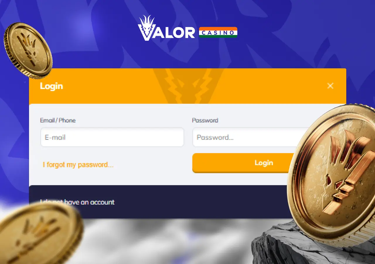 Pendaftaran melalui nombor telefon atau e-mel di Valorbet