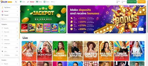 valorbet live casino India