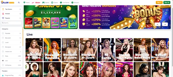 valorbet live casino