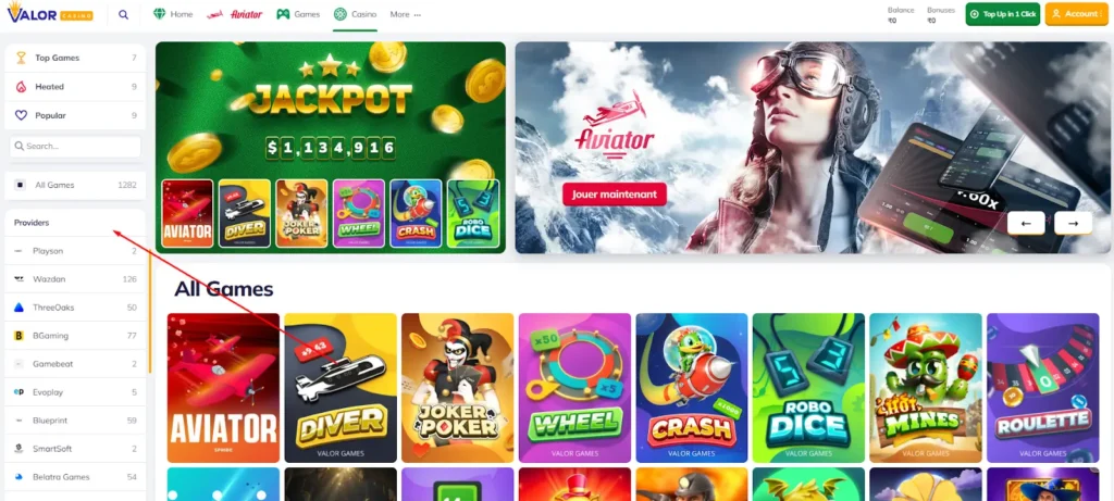 valorbet casino games